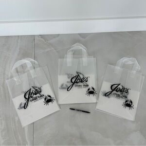 3 Ultra Famous Joe’s Stone Crab Take Out Bags and Pen Since 1913